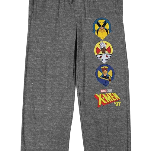 X-Men '97 Wolverine Storm & Cyclops in Logos Men's Gray Heather Sleep Pajama Pants2