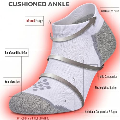 Image of True Energy Women's Ankle Socks with TRU-X Technology, Sports Socks with Cushioned Comfort and Active Recovery, 3 Pairs