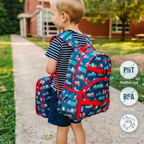 Image of Wildkin Kids Backpack for Boys & Girls, ECO rPET Recycled Lightweight Bookbag with Padded Straps