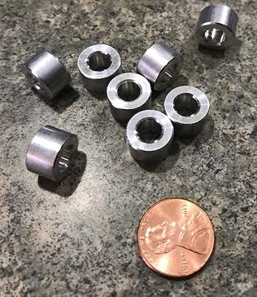 Aluminum Spacer, Unthreaded, 1/4" Screw Size x .500" OD x .252" ID x .312" Length, 10 Pcs.