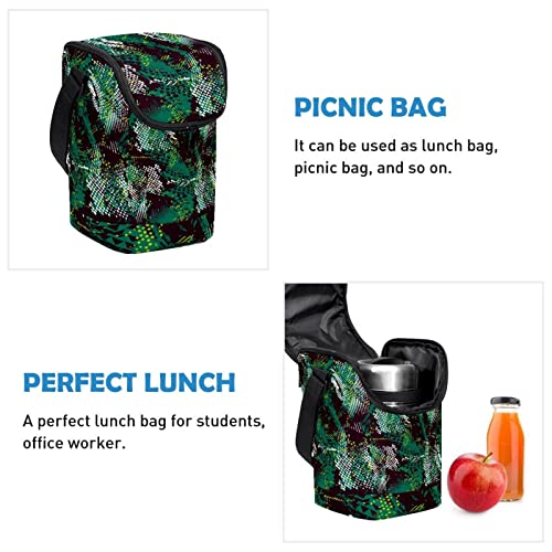 Bolsa de almuerzo militar con cremallera resistente y estampado de dinosaurio 3