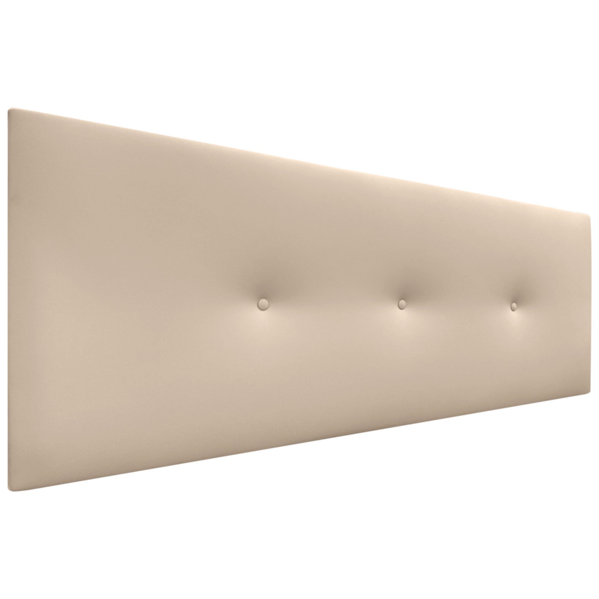 DHOME Cabecero de Polipiel o Tela Acualine Liso con Botones Tapizado de Alta Gama Cabezal Lujo Cama Dormitorio Moderno Acolchado (Polipiel Beige, 135x50cm (Camas 120/135/140))