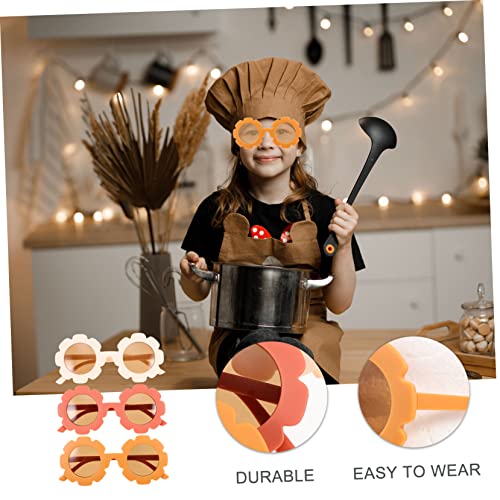 3Pairs Sunflower Sunglasses Fun Sunglasses for Boys UV Protection Party Glasses Safe Ac Material Creative3