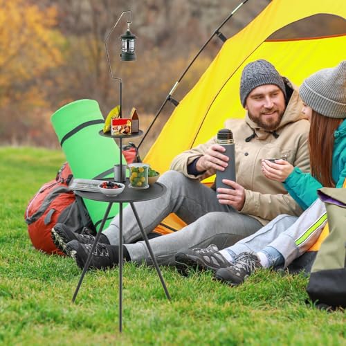 Table pliante ronde bivouac camping randonnée double couche - 4