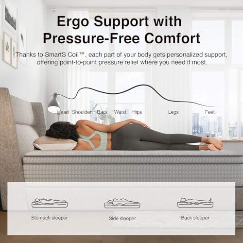 Image of Novilla Full Size Mattress, 14 Inch Full Mattresses in a Box with Smarts Pocket Coil for Pressure Relief, Medium Plush Foam and Spring Hybrid Colchones with CertiPUR-US Certified