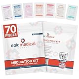 Epic Medical Supply First Aid Kit Medication Refill – 70-Count Unit Dose Packets – Emergency Medicine Kit Pills for 1st Aid Kit Refills, Travel, Office, Dorm, Camping – Assembled in USA (70 Pieces)