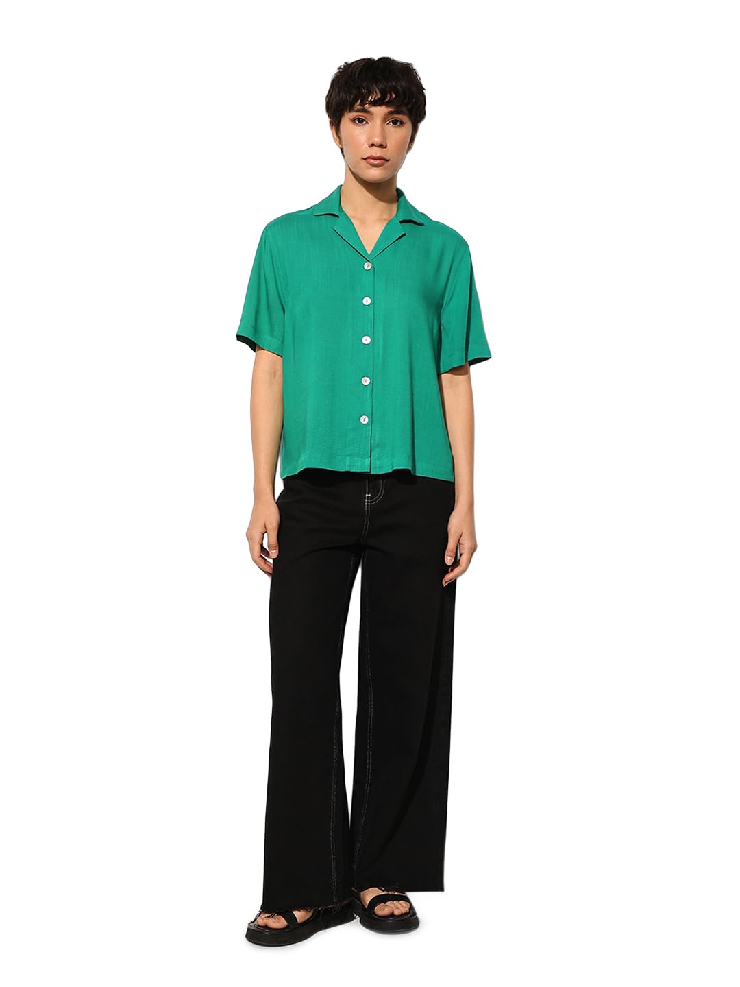 only Women's Solid Regular Fit Shirt-picture-30