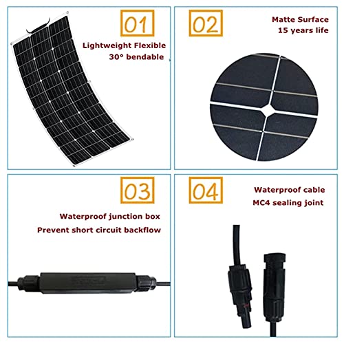 Kit de panel solar de 1000 W, 2 unidades de 500 W, con puertos USB duales, panel solar flexible fuera de la red, módulo monocristalino fotovoltaico de 18 V