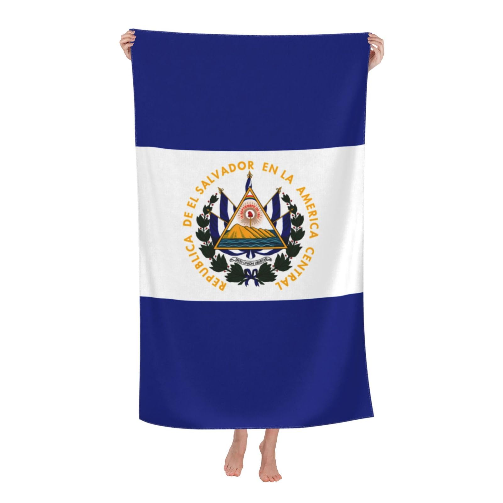 LSRCPD Beach Towel El Salvador Flag Microfiber Beach Towels Blanket Oversized Tropical Big Extra Large XL Pool Towels Quick Dry Sandproof for Women Girls Kids