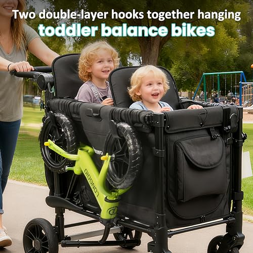 Image of Stroller Hooks for Wonderfold Wagon W2 & W4, Double-Layer Multipurpose Side Hook for Balance Bikes & Bags, Space-Saving Wonderfold Wagon Accessories, 88lbs Load Capacity (2PCS)