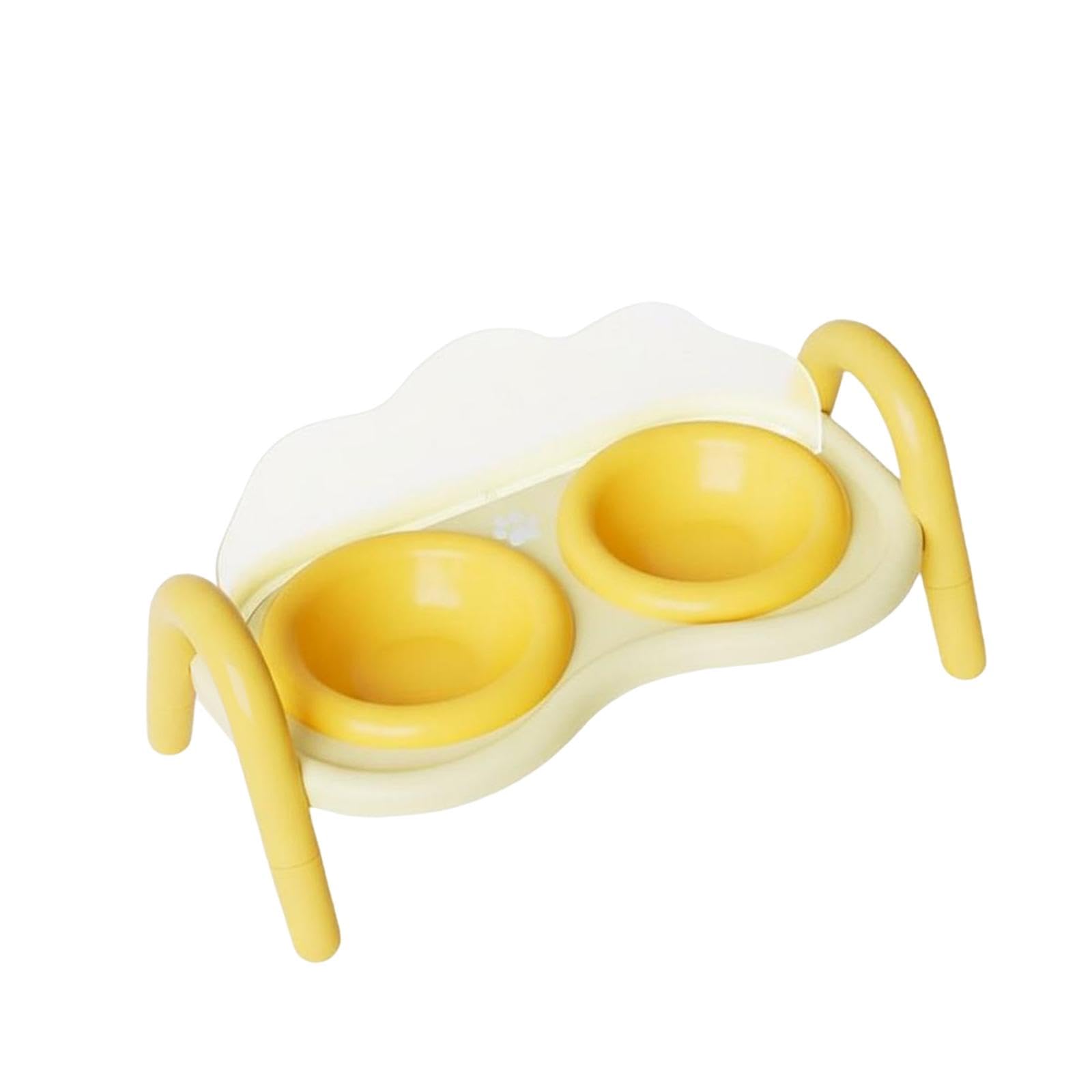 Ciotole Rialzate per Gatti, Ciotola in Ceramica per Animali Domestici 42,4x20,6x17,2 cm, Facile da Pulire, Alimentatore Portatile