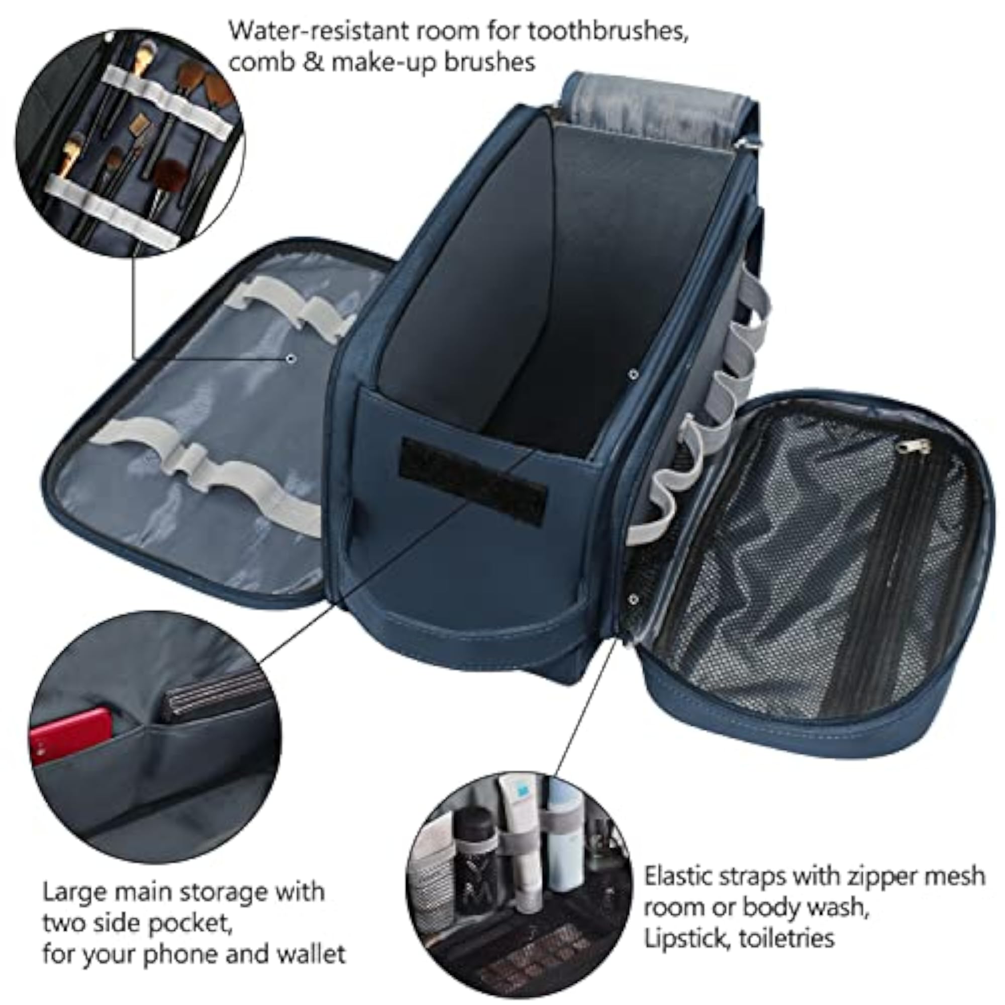 Large PU Leather Travel Toiletry Organizer for Men