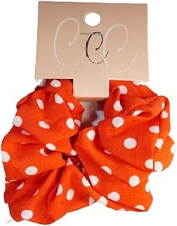 RED POLKA COTTON HAIR TIE