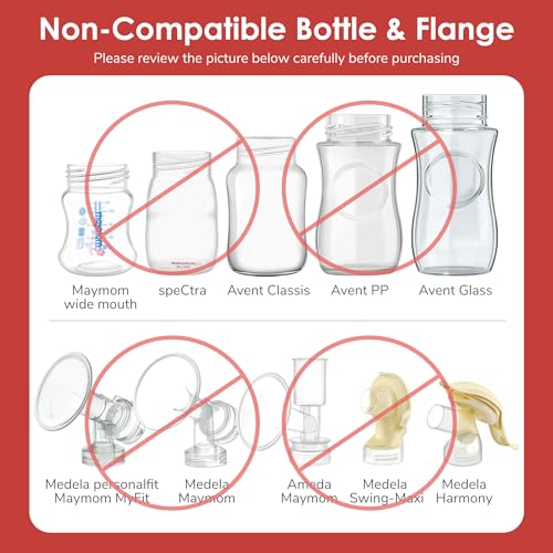 Image of Maymom Baby Bottle Thread Changer or Converter; Compatible with Spectra S1 S2 Pumps Wide Mouth Flanges to use Medela, Ameda, Lifefactory, Dr. Brown Narrow Neck Bottles
