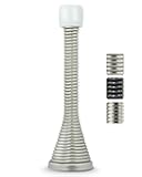 Jack N’ Drill Door Stopper | Flexible Heavy Duty Door Stop for Home and Office - Rustproof, Bendable Spring Steel & Durable Rubber Tips (z-Chrome/Light Duty, 15 Pack)
