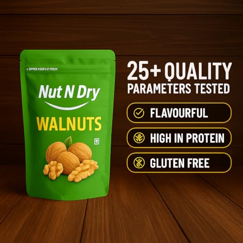 Image of Nut N Dry Premium Kashmiri Walnuts 1kg | Inshell walnuts | Natural & Crunchy Dry Fruits | Derect from kashmir | walnut with shell | akhrot with shell | (1kg Family Pack)