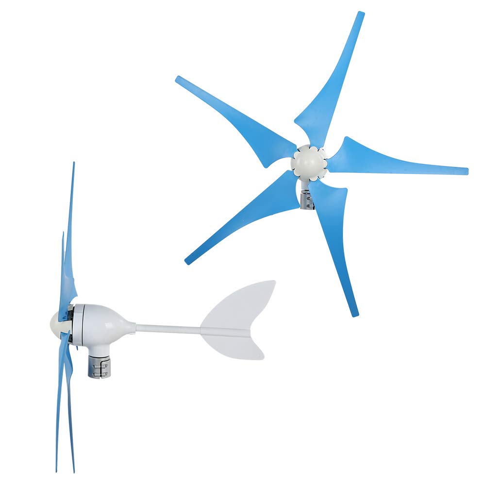 FTVOGUE Kit Generatore Eolico 5 Pale con Controller 100 W DC 24 V Utilizzo Elevato di Energia Eolica Bassa velocità di Avvio per Lampioni Fuori Rete Uso di Energia Esterna (DC24V)
