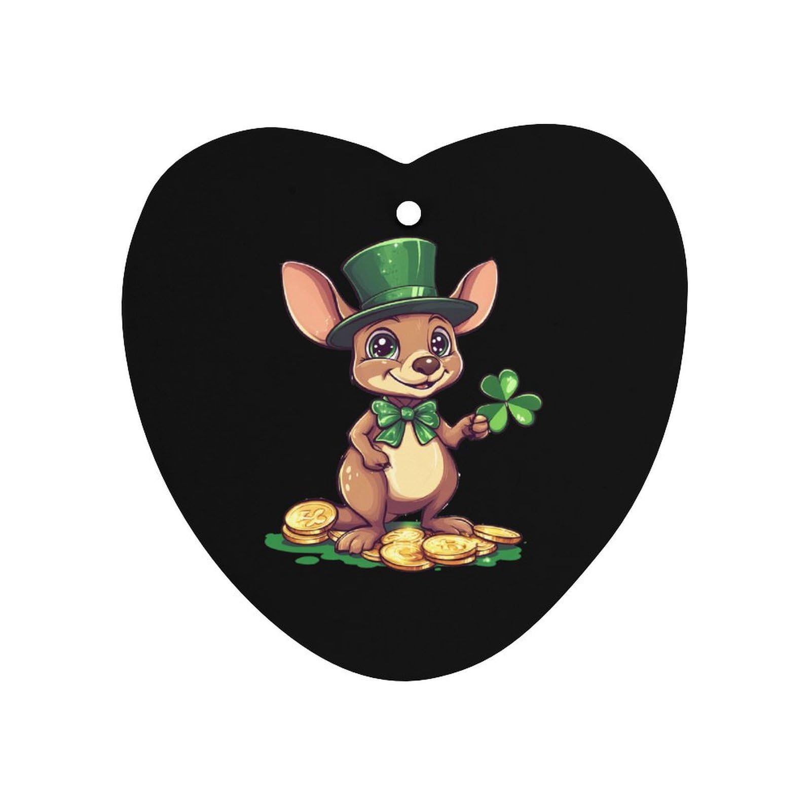 Kangarooes St Patrick's Day Car Air Freshener Hanging Aromatherapy Tablets for Car Accessories Love form