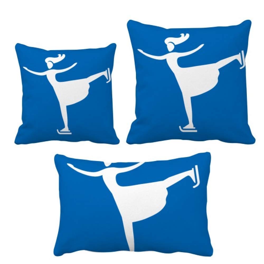 Coussin ski bleu déco sports d'hiver pour canapé et maison