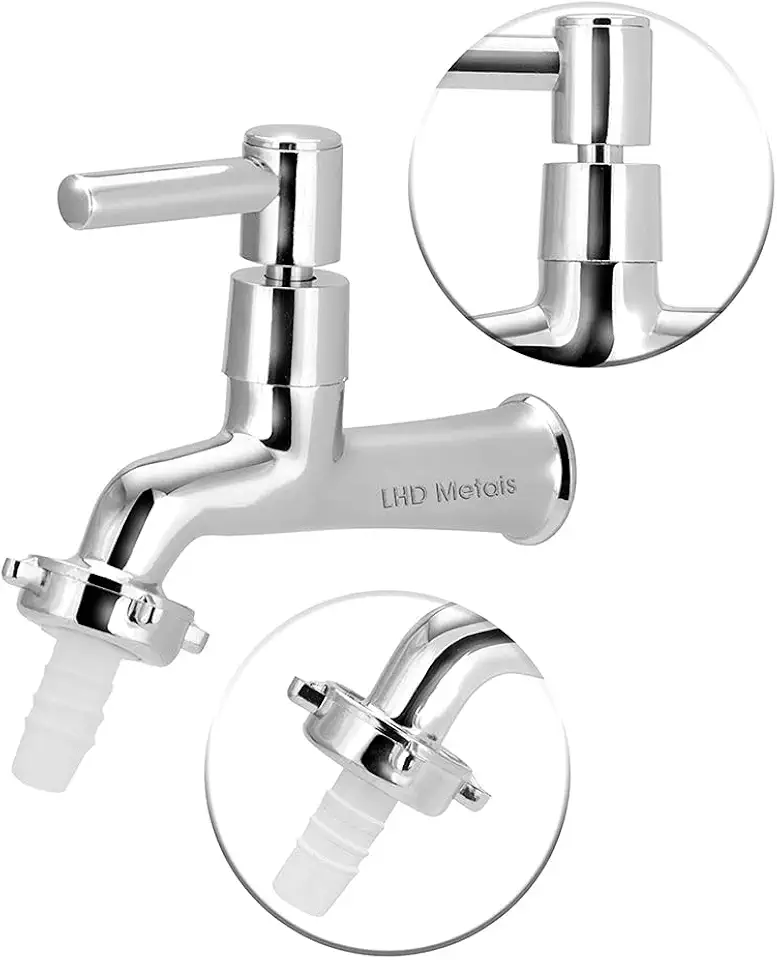 Torneira Para Tanque Jardim C/Bico Alavanca Metal 1/4v Luxo