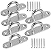 Stainless Steel Pad Eyes Mount Hook with Screws for Kayaks, Canoes, Walls and Ceilings, 6 Packs