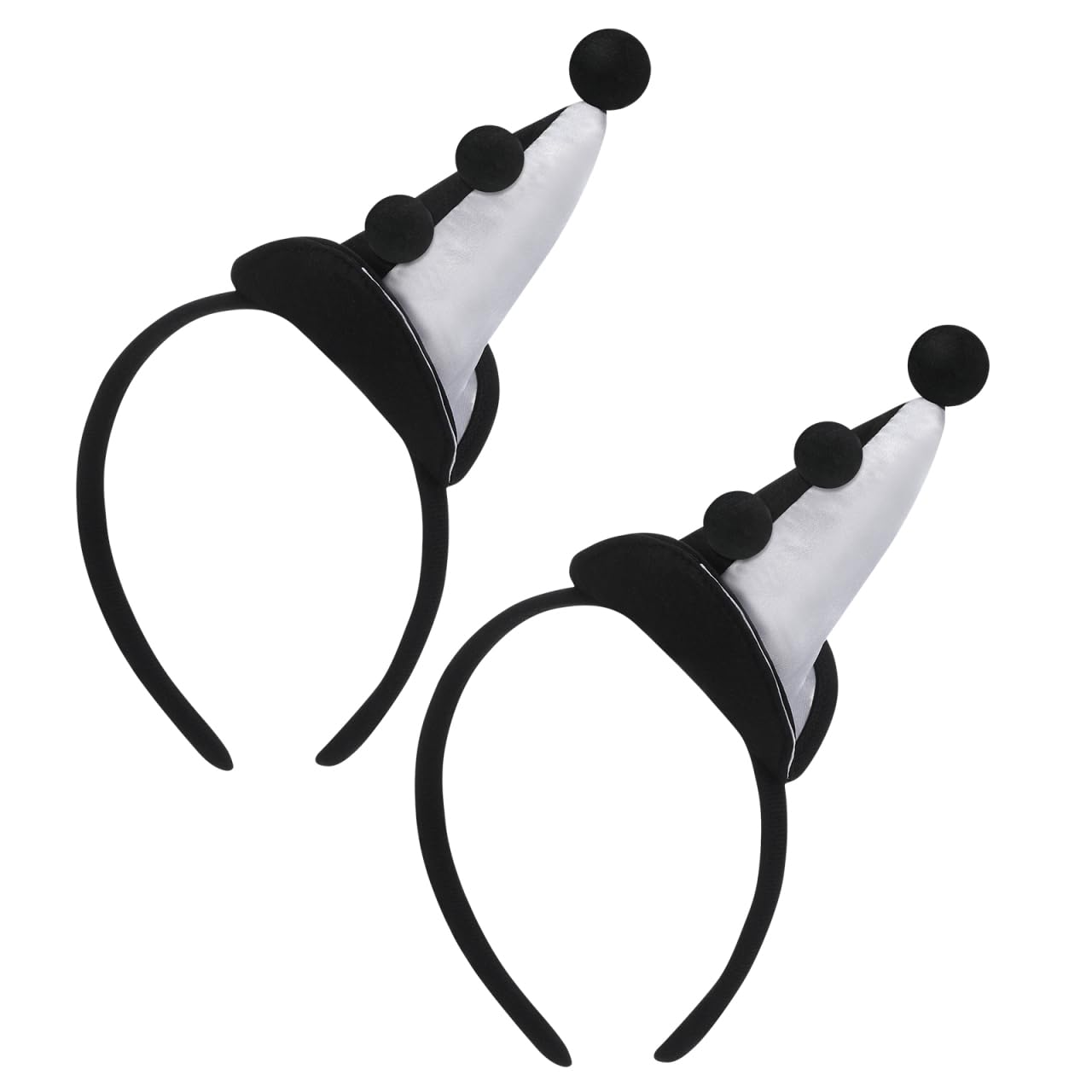 Gadpiparty Clown Hat Headband 2 Pack Soft Plush Clown Costume Accessories for Halloween Mardi Gras Circus Party Hairband