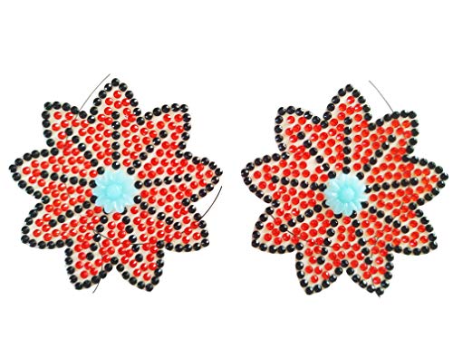 ZLXIN Women's Rhinestone Nipple Cover Stickers, Self-Adhesive Glitter Breast Body Jewels, Disposable Nipple Tattoo Gems for Summer, Party, Rave Festival (2 Pcs A Set)