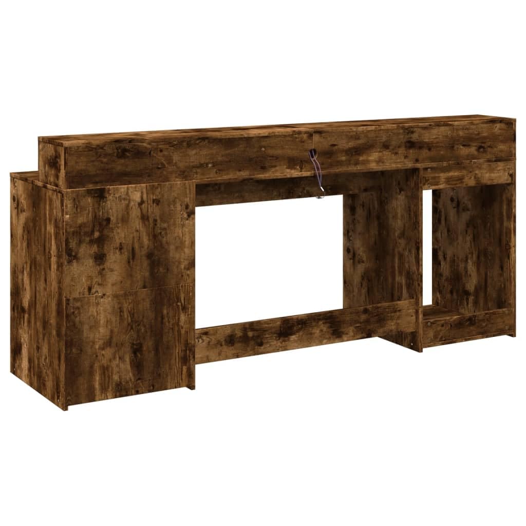 Homgoday Scrivania a LED per computer, ufficio, ufficio, ufficio, soggiorno, studio, incenso, 200 x 55 x 91 cm, materiale in legno