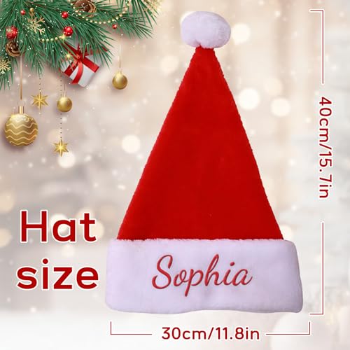 XSTZR Custom Santa Hat with Name – Personalized Santa Hat, Embroidered Name, Holiday Headwear for Adults & Kids - Image 2