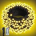 ROSCOO 100FT Christmas Lights, 300LED Outdoor Christmas Lights Warm White, Smart String Lights with Memory Function, IP65 Waterproof, 8 Modes, Smart Timing, for Christmas Tree Birthday Garden Decor