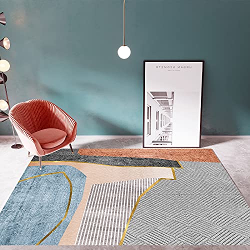 Tapis géométrique moderne lavable pour chambre et salle de jeux - 2