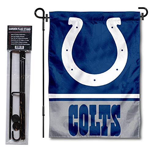 Drapeau de jardin Indianapolis Colts support métallique extérieur