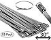 Electriduct 304 Stainless Steel Cable Ties 30 Inch 200 Lbs Heavy Duty Self Locking Ball Lock Zip Ties UV Resistant (25 Pack)