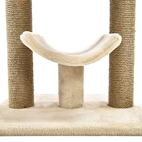 Image of Amazon Basics Multi-Platform Cat Tree with Scratching Post for Indoor Cats up to 25lbs, 18 x 14 x 22 Inches, Beige