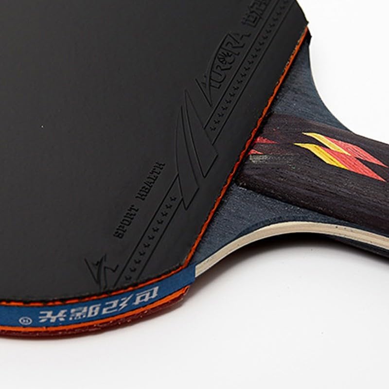 Professional Ping Pong Paddle with Carrying Case, Table Tennis Racket with 5-Ply Wood Blade, Table Tennis Paddle for Beginners(Size:Long Handle)