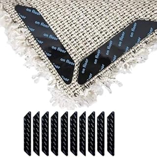 HIZOFY 10 Pcs Non Slip Reusable Rug Gripper for Laminate and Wooden Floor -Rug Sticker -Rug Tape- Anti Slip Rug Underlay Rug Grips and Non Slip Rug Underlay for Hard, Tiled and Marble Floors
