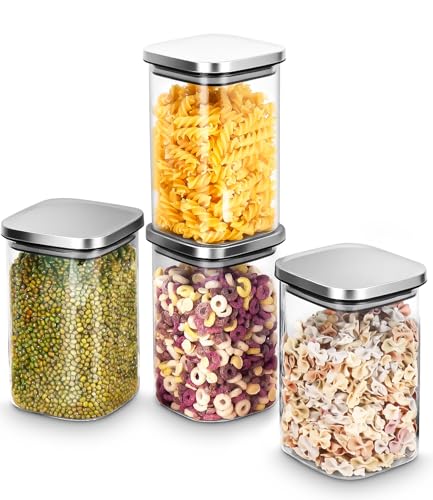 Qixora Botes de Cristal de Cocina, 4PCS Tarros de...