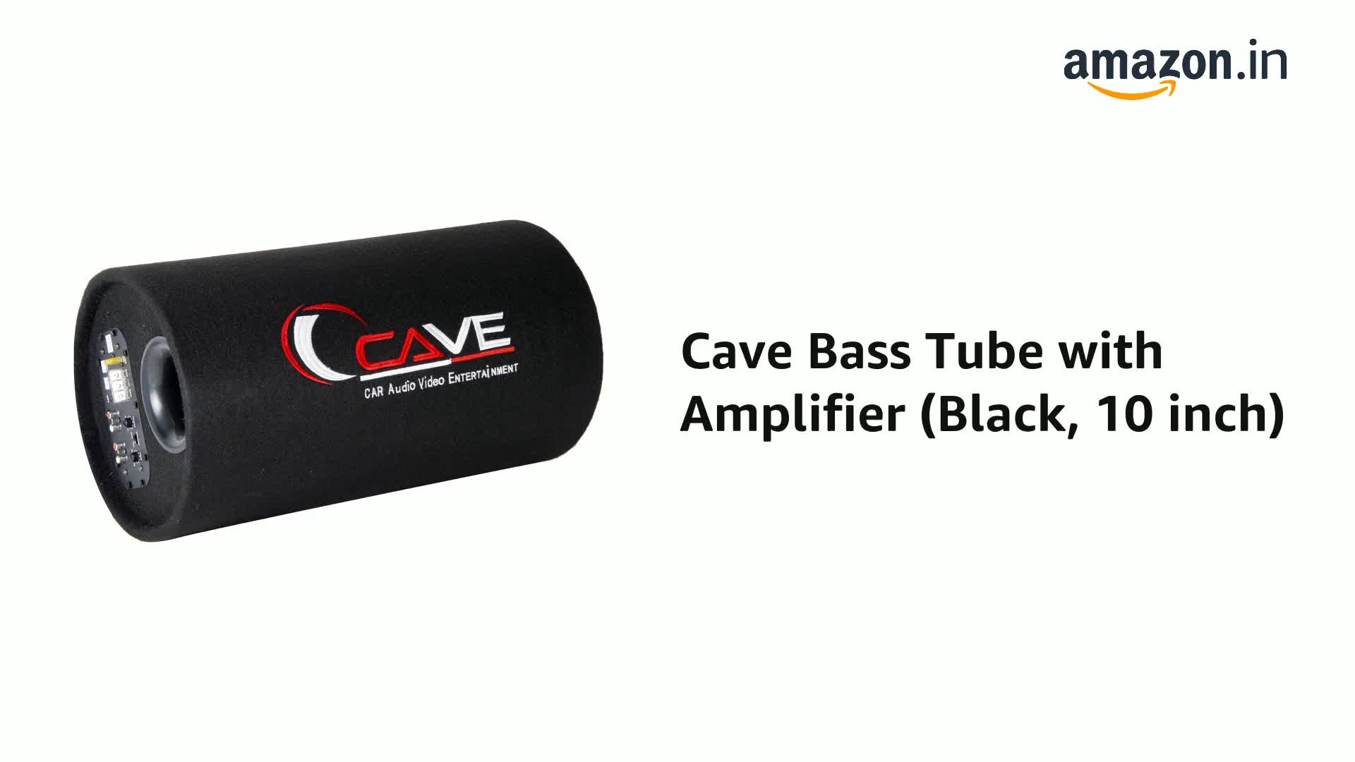 Cave Bass Tube with Amplifier (Black, 10 inch)