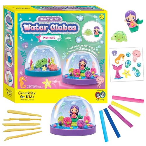 Creativity for Kids Make Your Own Water Globes: Mermaids Kit | Sculpt Decorate & Shake 2 DIY Snow Globes | Fun Mess-Free Craft Kit | Encourages Imaginative Play & Fine Motor Skills (Ages 6+)