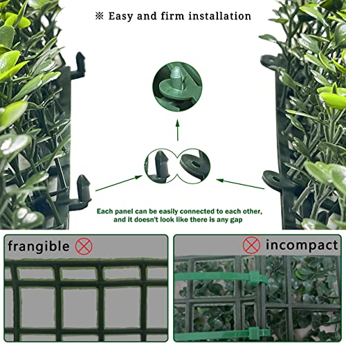 Image of Bybeton Artificial Grass Wall Panel,10 inchx 10 inch(12Pcs) Boxwood Faux Green Wall Panels for Interior Wall, Backdrop Wall,Garden Wall and Indoor Outdoor Plant Wall Decor