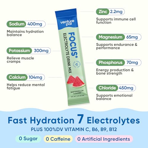 Image of Venture Pal Sugar Free Hydration + Focus Electrolyte Packets, 16 Sticks