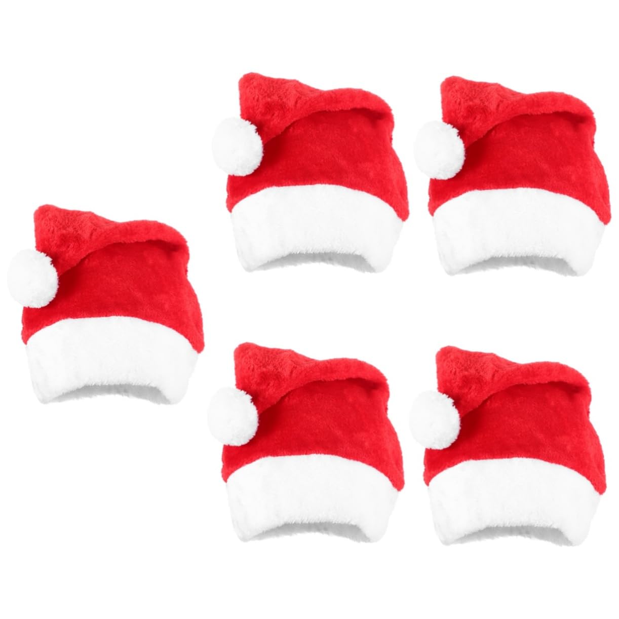 TOPBATHY 5 Piezas Gorro de Papá Noel de felpa cosplay sombrero de santa claus sombrero de fiesta de papa noel gorros navideños christmas hat sombrero de santa claus para navidad felpa corta
