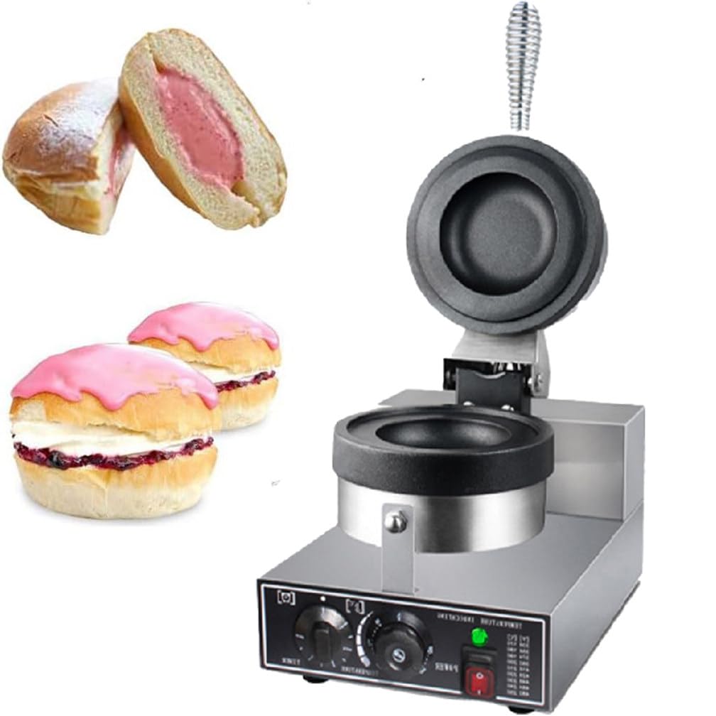 Macchina per Waffle Commerciale per Hamburger, Attrezzatura per Negozi di tè al Latte per la Colazione, Macchina per Waffle Bubble Egg, Controllo della Temperatura, Riscaldamento bifacciale