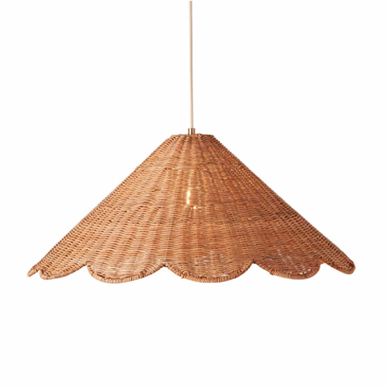 SHUANGZ Bamboo Rattan Foyer Pendant Light Boho Farmhouse Ceiling Hanging Light Beige Wicker Lamp Shade Creative Living Room Lamp Natural Rustic Lighting Fixtures for Bedroom Living Entryway Foyer