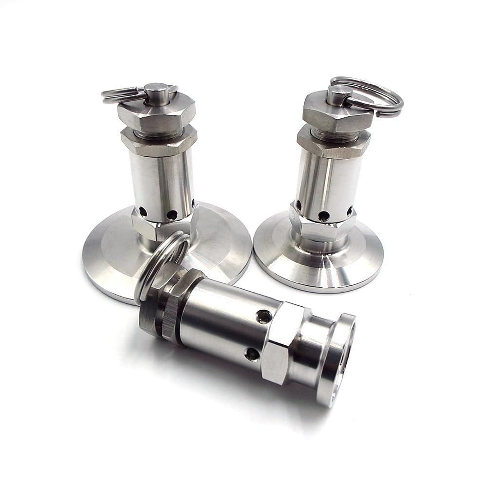 AUOQKQUT 1pc 0.9MPA FIXED 50.5MM Ferrule Tri Clamp1.5-2" Exhaust 304 Stainless Steel Valve Suitable