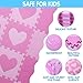 Tamiplay Foam Play Mat for Kids, 25pcs Square Interlocking Puzzle Floor Mat, Baby Toddler Playmat with Fence - Pink Heart