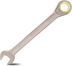 Meccion Professionell Maul-Ringratschenschlüssel 24mm Chrom Vanadium Stahl Geschmiedet Ratschen Ringmaulschlüssel mit Schwarzer Vernickelung
