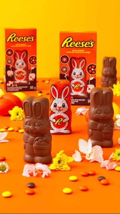 REESE'S Foil Wrapped Solid Bunny, Easter Peanut Butter Chocolate, Good for Easter Hunts, 141g — view 4