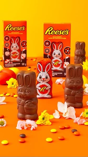 REESE'S Foil Wrapped Solid Bunny, Easter Peanut Butter Chocolate, Good for Easter Hunts, 141g - 4