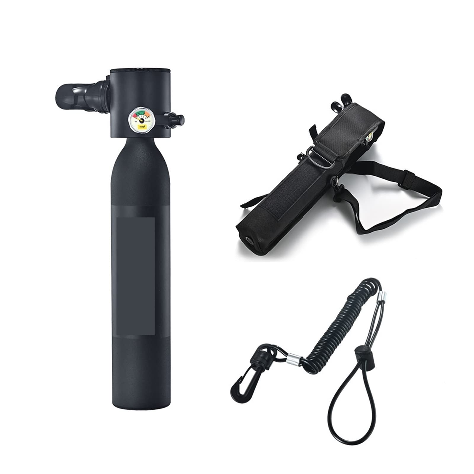 Portable Dive Cylinder, 0.5L Mini Oxygen Cylinder Diving Teaching Underwater Breathing Equipment(Nero)